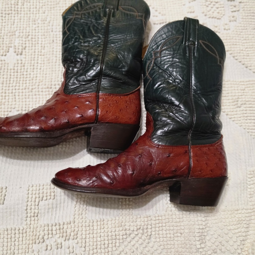 Vintage Full Quill Ostrich Western Nocona Cowboy Boots Size 8.5 A Mens